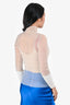 Dion Lee White Sheer Pleated High Neck Top Size S