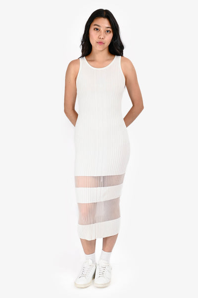 open lace back dress Dion Lee White Pleated Sleeveless Midi Bodycon Dress Size XS – Mine & Yours