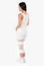 Dion Lee White Pleated Sleeveless Midi Bodycon Dress Size XS
