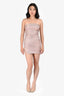 Nana Jacqueline Pink Metallic Sparkle Strapless Ruched Mini Dress Size S