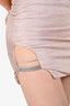 Nana Jacqueline Pink Metallic Sparkle Strapless Ruched Mini Dress Size S
