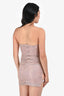 Nana Jacqueline Pink Metallic Sparkle Strapless Ruched Mini Dress Size S