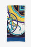 Hermès Blue/Multicolour Cashmere/Silk Printed Shawl 140 CM
