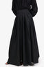 Brunello Cucinelli Black Cotton Pleated Maxi Skirt Size 8