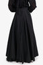 Brunello Cucinelli Black Cotton Pleated Maxi Skirt Size 8