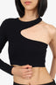 Helmut Lang Black One-Shoulder Long Sleeve Cropped Top Size XS/S