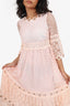 Maje Pink Lace Tiered Dress Size 1