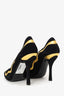 Prada Black/Gold Suede Heels Size 40