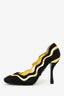 Prada Black/Gold Suede Heels Size 40