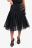 Junya Watanabe Comme des Garcons Black Tulle Pleated Kilt Skirt Size XS