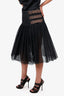 Junya Watanabe Comme des Garcons Black Tulle Pleated Kilt Skirt Size XS