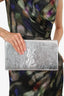 Saint Laurent Silver Metallic Leather 'Belle de Jour' Clutch