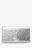 Saint Laurent Silver Metallic Leather 'Belle de Jour' Clutch