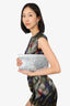 Saint Laurent Silver Metallic Leather 'Belle de Jour' Clutch