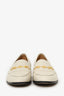 Gucci Off White Leather Interlocking G Horsebit Slip On Loafers Size 35