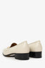 Gucci Off White Leather Interlocking G Horsebit Slip On Loafers Size 35