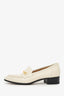 Gucci Off White Leather Interlocking G Horsebit Slip On Loafers Size 35