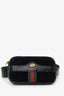 Gucci Black Suede Patent Web Ophidia Belt Bag