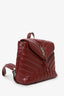 Saint Laurent Burgundy Y Quilted Calfskin Leather Small Loulou Backpack