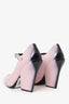Prada Pink/Black Ombre Leather Square Pointed Toe Mary Jane Heels Size 39