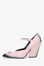 Prada Pink/Black Ombre Leather Square Pointed Toe Mary Jane Heels Size 39