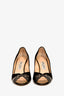 Jimmy Choo Black Suede Peep Toe Sandals Size 39.5