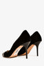 Jimmy Choo Black Suede Peep Toe Sandals Size 39.5