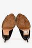 Jimmy Choo Black Suede Peep Toe Sandals Size 39.5
