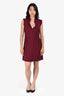 Sandro Burgundy Polka Dot Mini Dress Size 2