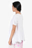 Comme de Garcon White Cotton Short Sleeves Asymmetrical T-Shirt Size M