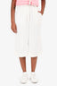 Pre Loved Chanel™ White Waffle Print Long Pleated Shorts Size 36