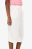 Pre Loved Chanel™ White Waffle Print Long Pleated Shorts Size 36
