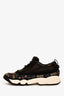 Christian Dior Black Leather Floral Beaded Sneakers Size 37