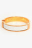 Hermès Gold Tone/White Metal/Enamel Clic Clac H Bracelet