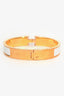 Hermès Gold Tone/White Metal/Enamel Clic Clac H Bracelet