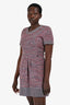Pre-Loved Chanel™ Pink/Blue Metallic Tweed Dress Size 40