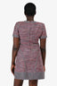 Pre-Loved Chanel™ Pink/Blue Metallic Tweed Dress Size 40