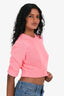 Pre-Loved Chanel™ Pink Cotton Knit Short Sleeve Crop Top Size 36