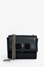 Salvatore Ferragamo Black Leather Vera Bow Mini Chain Crossbody Bag