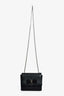 Salvatore Ferragamo Black Leather Vera Bow Mini Chain Crossbody Bag
