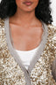 Line Beige Cashmere/Silk Gold Sequin Cardigan Size 0
