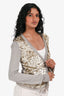 Line Beige Cashmere/Silk Gold Sequin Cardigan Size 0