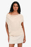 Haute Hippie Nude Silk Crystal Embellished Top Size S