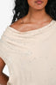 Haute Hippie Nude Silk Crystal Embellished Top Size S