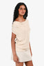 Haute Hippie Nude Silk Crystal Embellished Top Size S