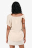 Haute Hippie Nude Silk Crystal Embellished Top Size S