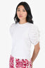 Frame White Cotton Puff Sleeve T-Shirt Size XS