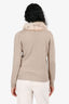 Blumarine Gold Cashmere Fur Trim Cardigan Size S