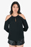 Joie Black Silk Shoulder Cutout Top Size S