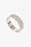 Hermès 18K White Gold Diamond Small H d'Ancre Ring Size 54